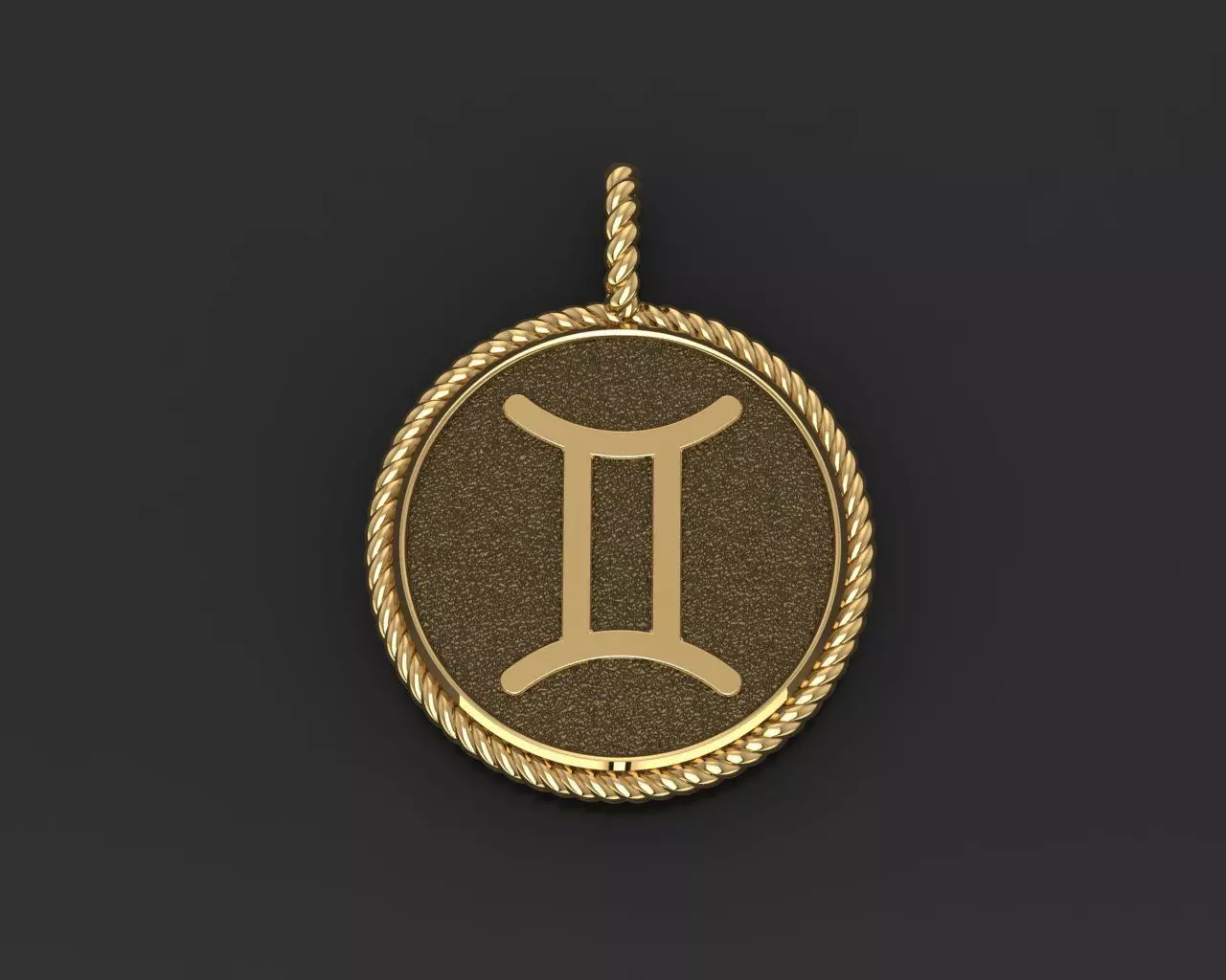 Gemini Zodiac Sign Pendant 3D print model_0