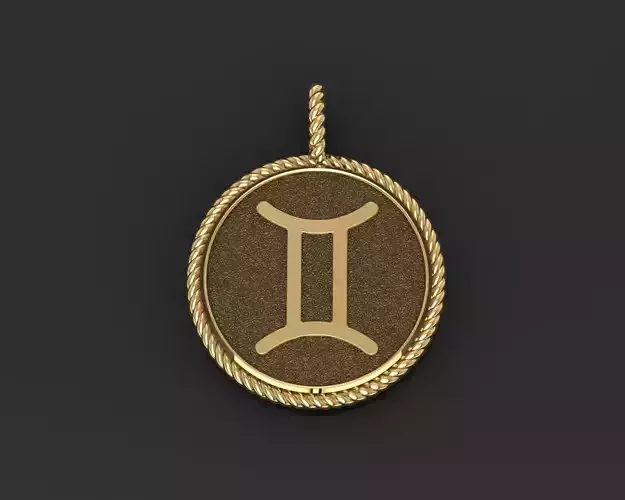 Gemini Zodiac Sign Pendant 3D print model