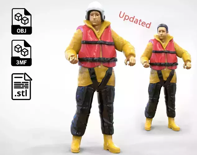 N1  Royal National Lifeboat Institution RNLI Rescue crew 3D print model