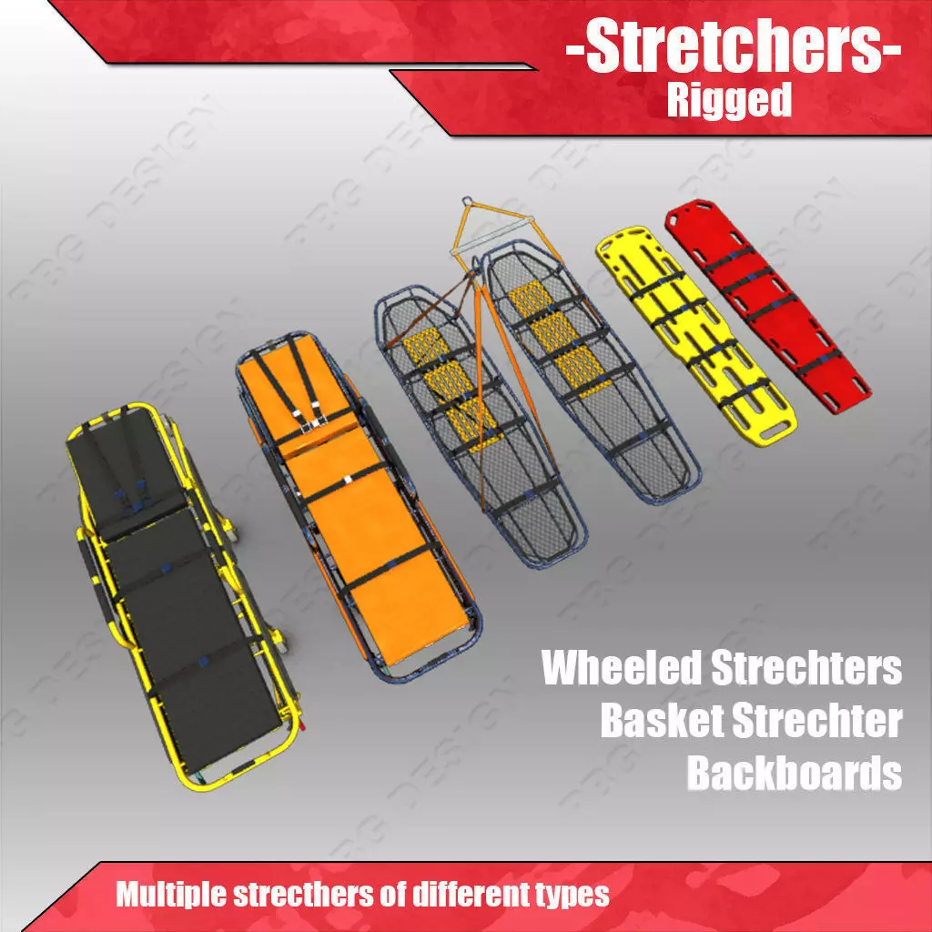 Stretchers Gurneys 3D model_0