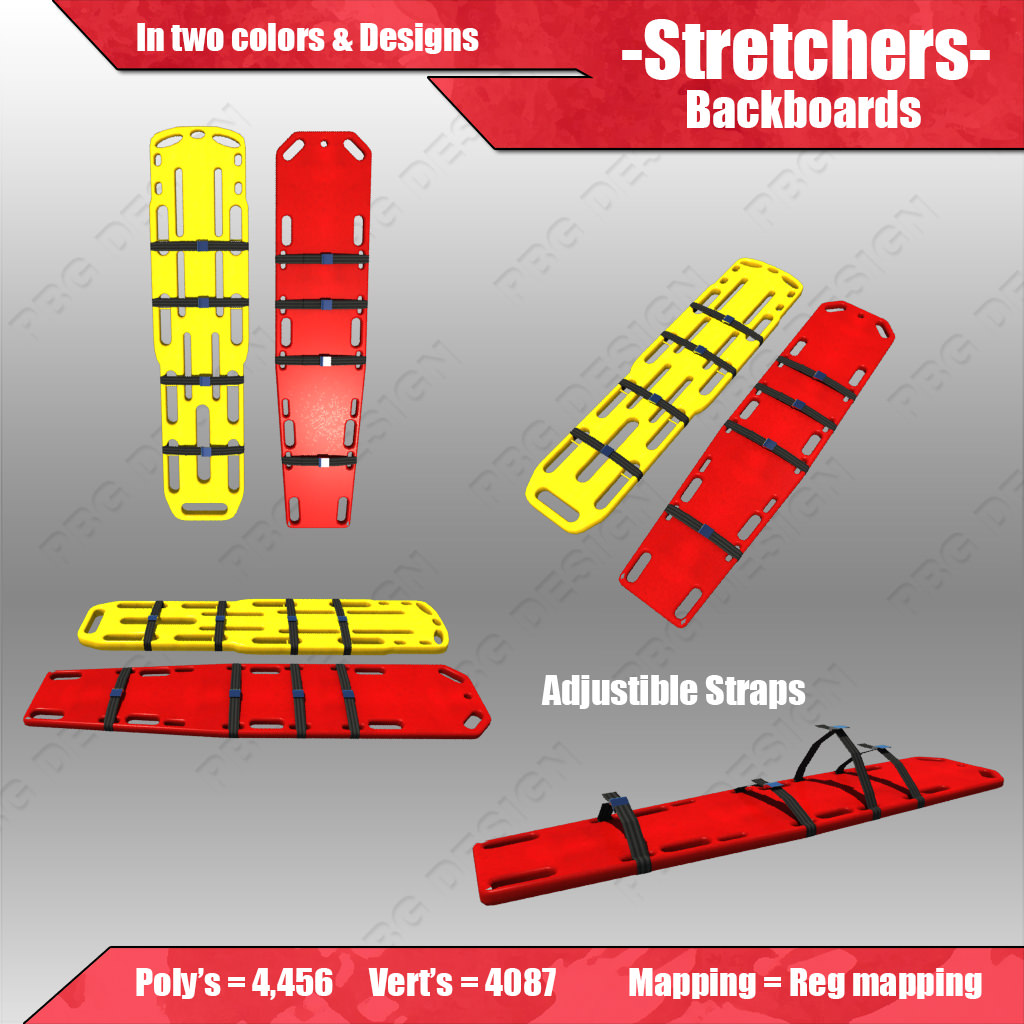Stretchers Gurneys 3D model_1