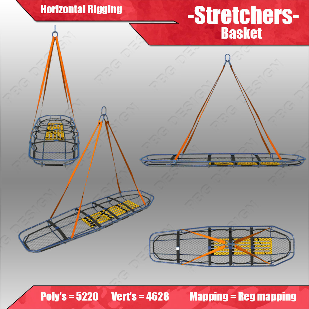 Stretchers Gurneys 3D model_2