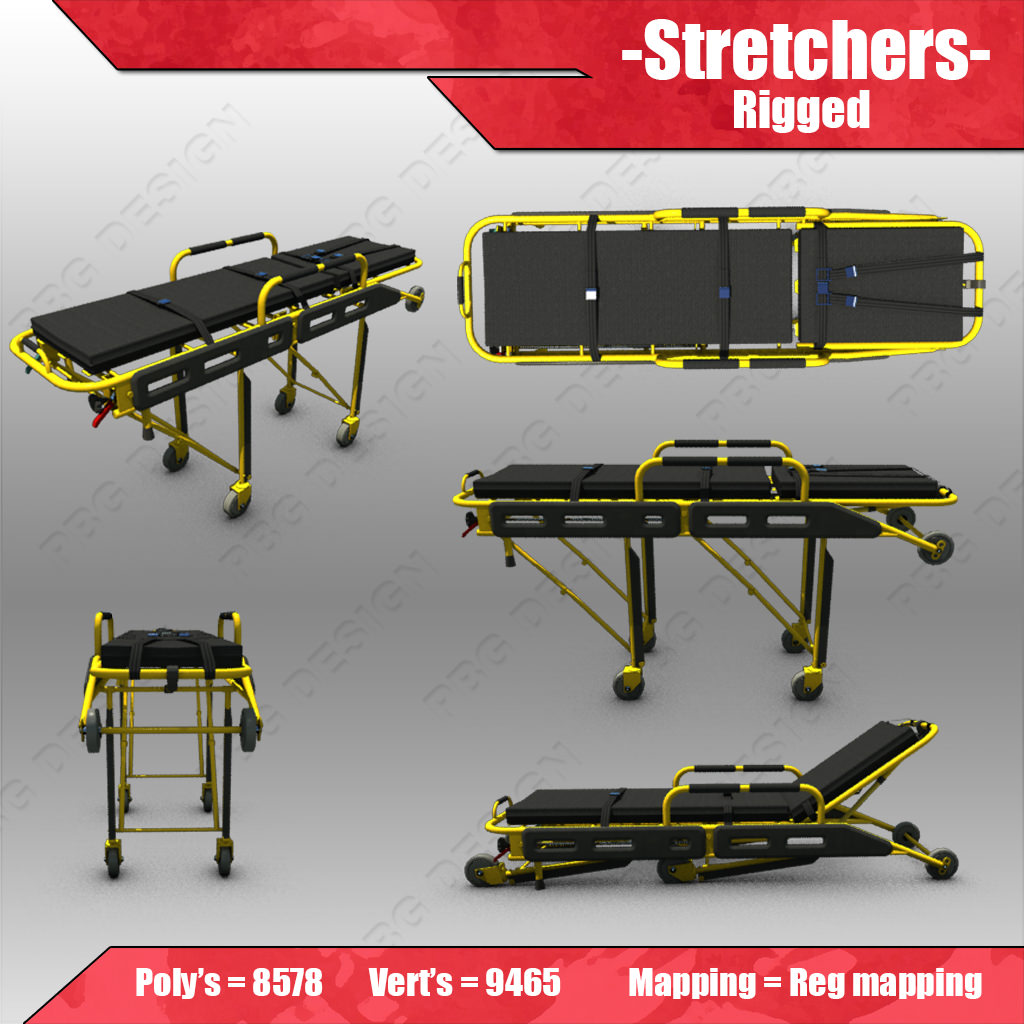 Stretchers Gurneys 3D model_6