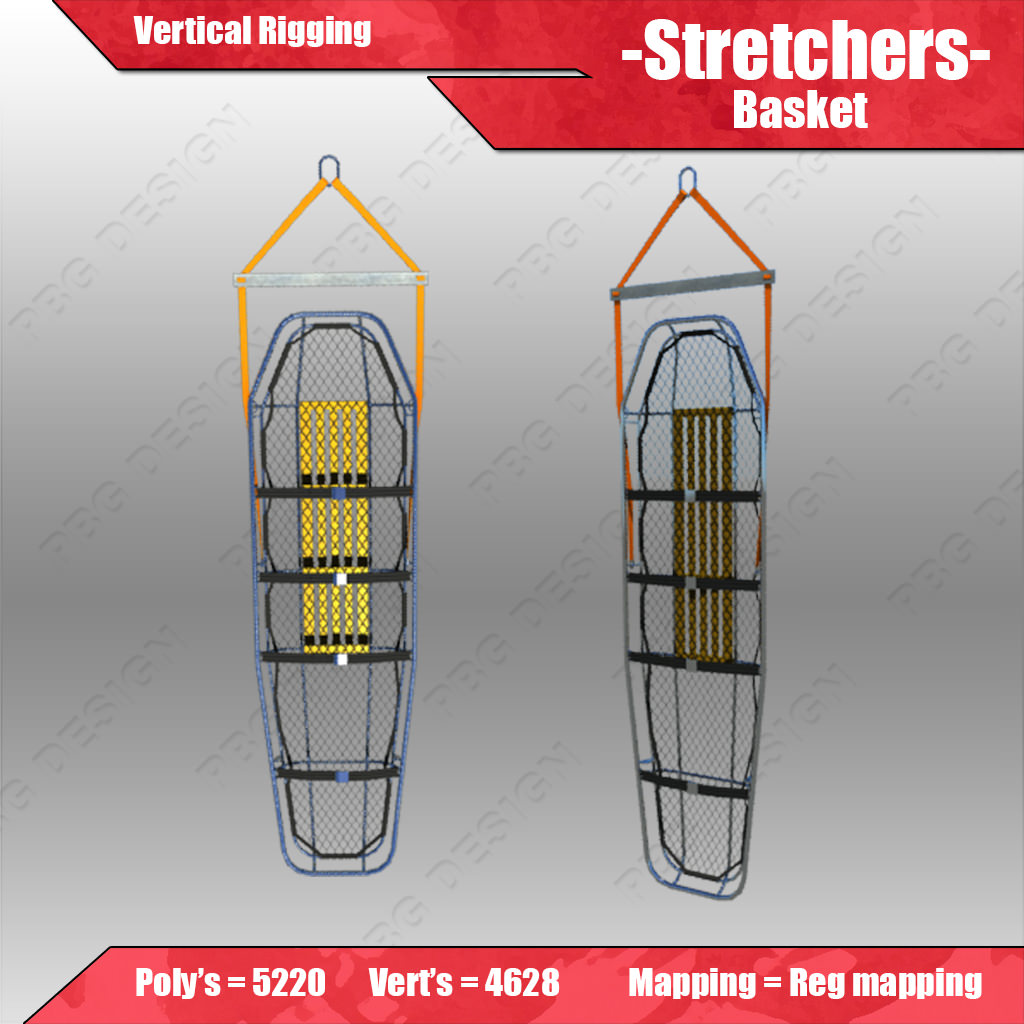 Stretchers Gurneys 3D model_3