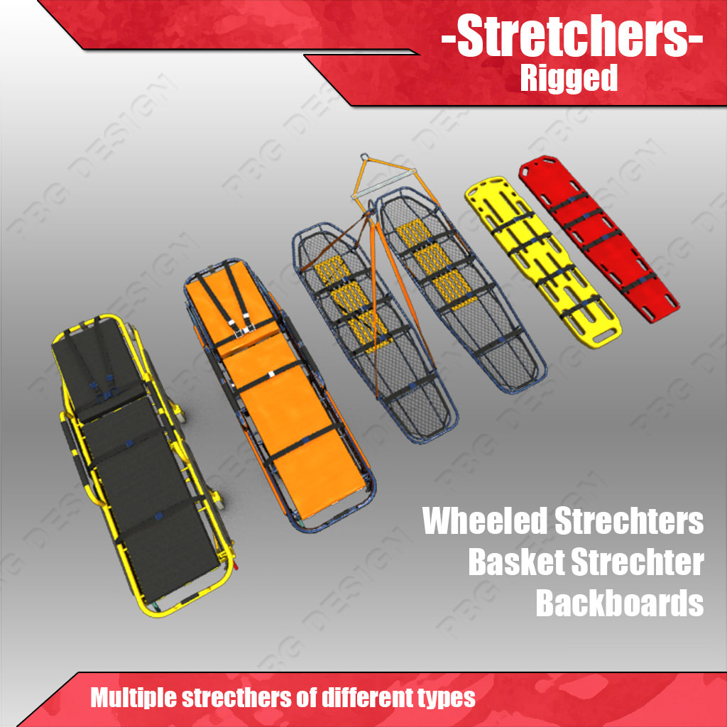 Stretchers Gurneys 3D Model .max .3ds