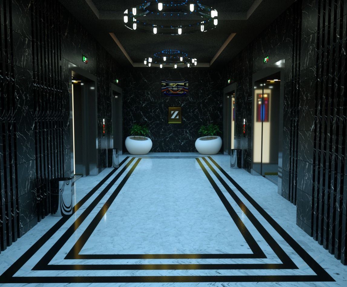 3d fantastic hotel lobi model 3D model_15