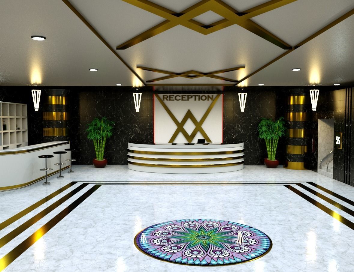 3d fantastic hotel lobi model 3D model_7