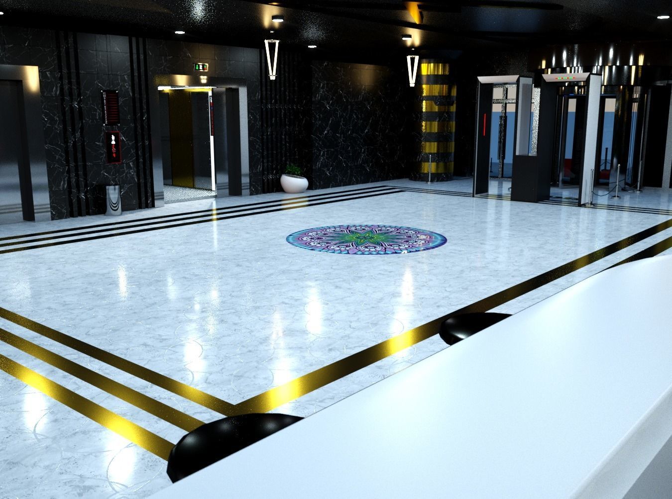 3d fantastic hotel lobi model 3D model_12