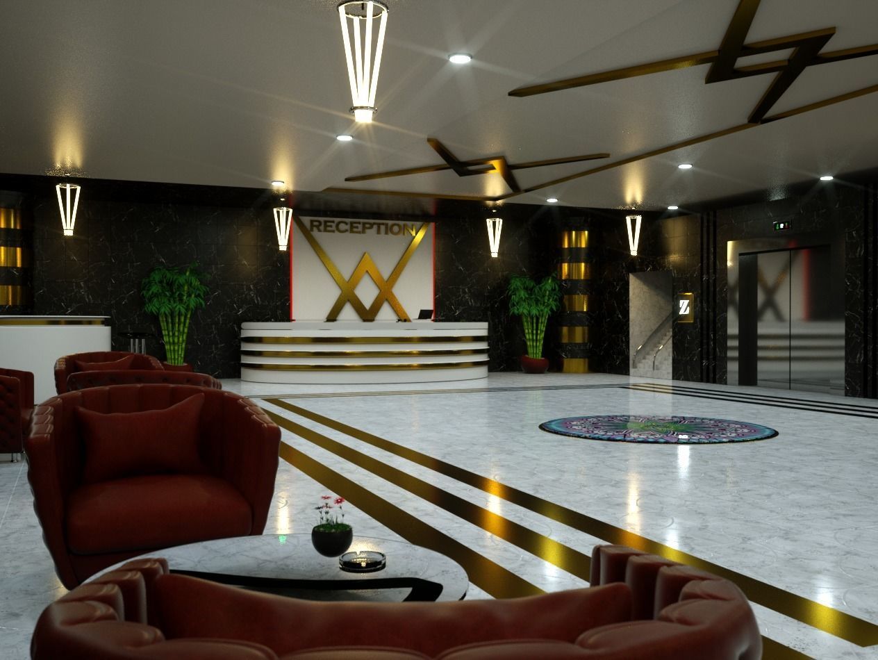 3d fantastic hotel lobi model 3D model_9