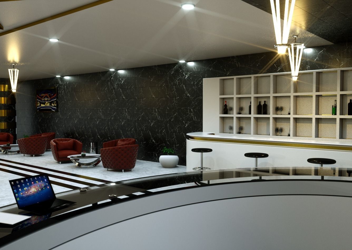 3d fantastic hotel lobi model 3D model_14