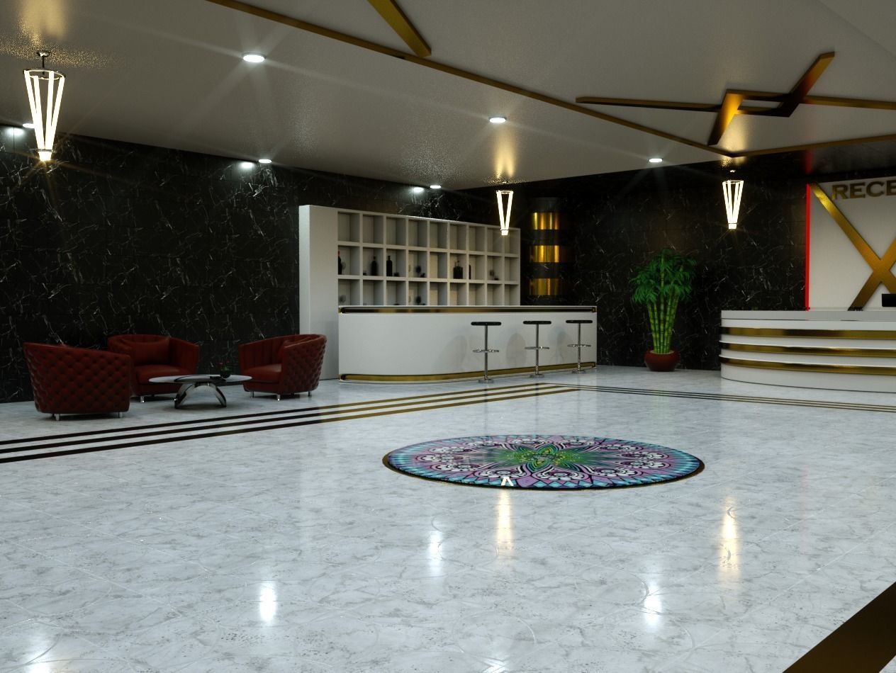 3d fantastic hotel lobi model 3D model_5