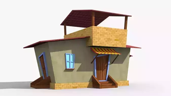 Cartoon House n Low-poly 3D model