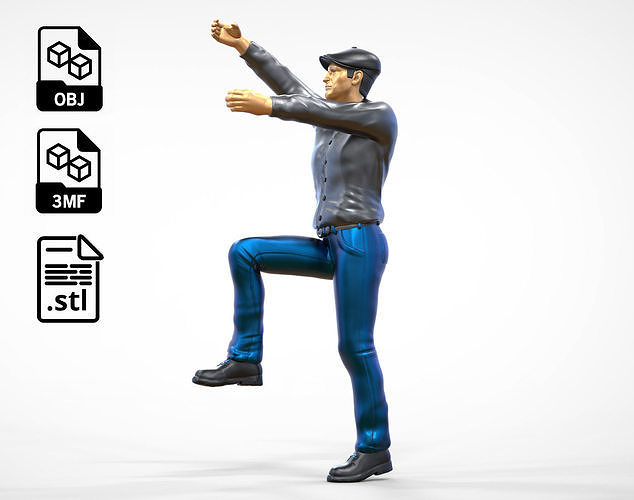 Man Climb the ladder 3D print model