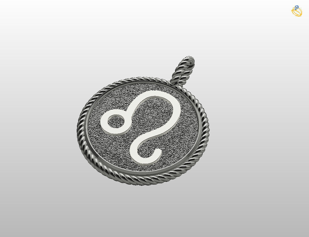 Leo Zodiac Sign Pendant 3D print model_24