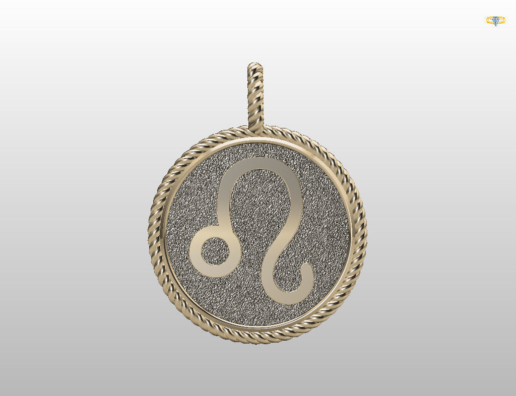 Leo Zodiac Sign Pendant 3D print model_23