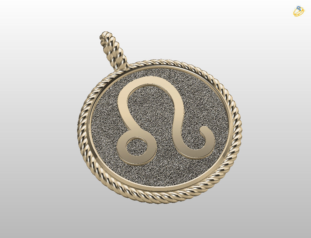Leo Zodiac Sign Pendant 3D print model_22