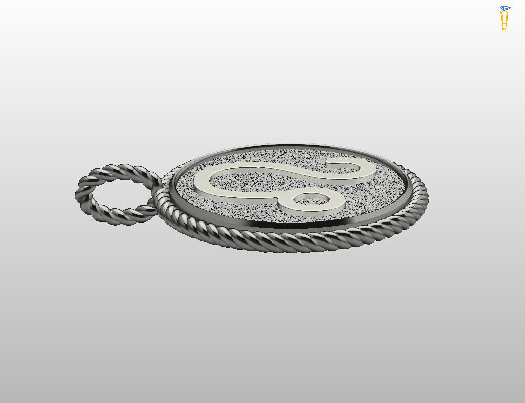 Leo Zodiac Sign Pendant 3D print model_28