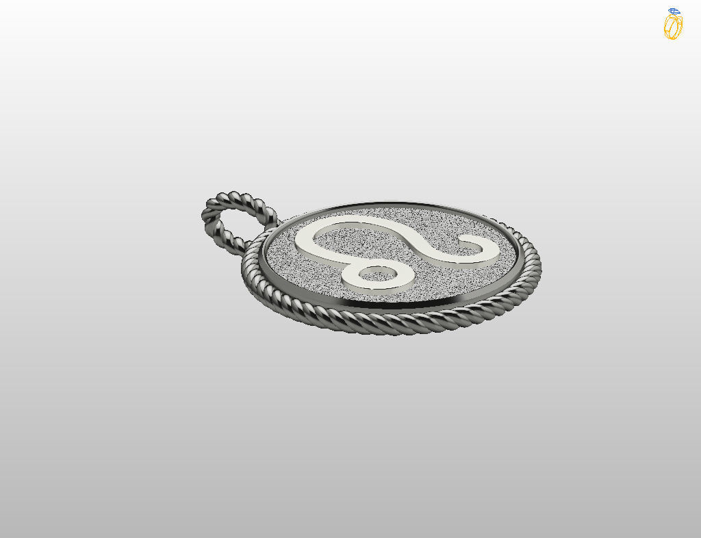 Leo Zodiac Sign Pendant 3D print model_27