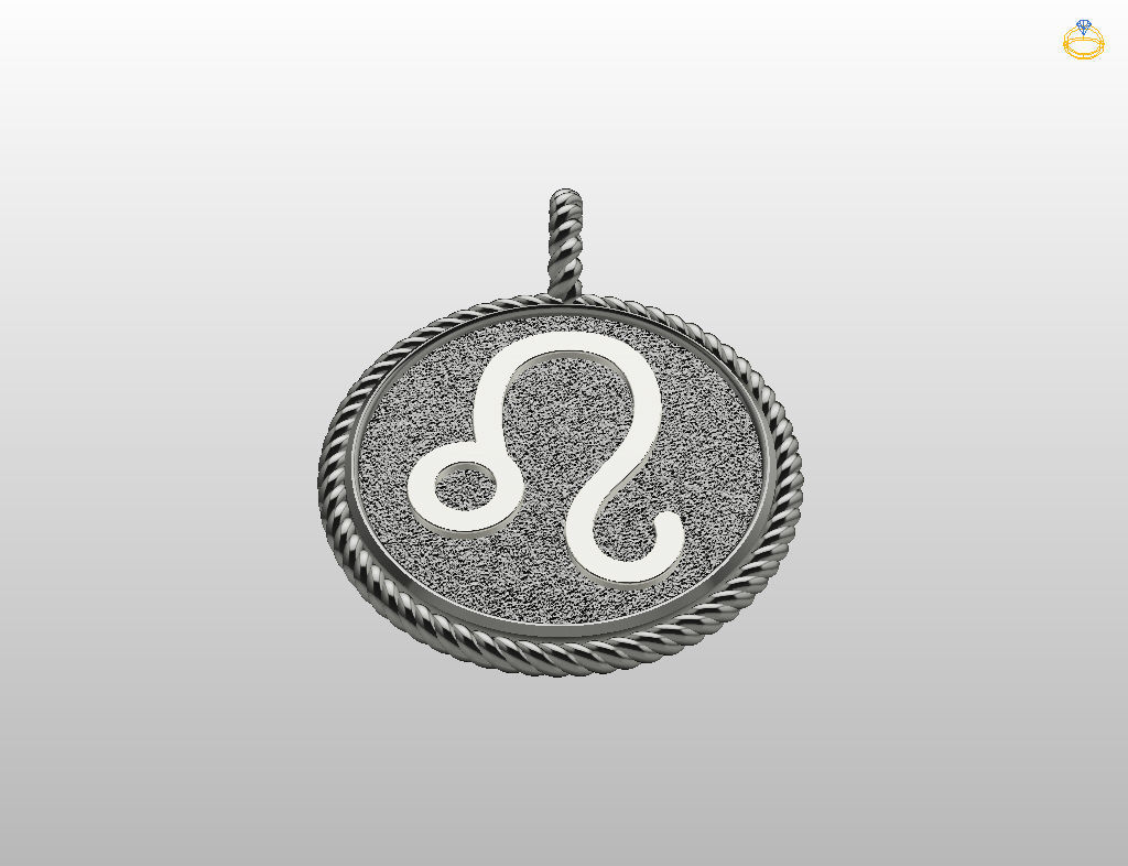 Leo Zodiac Sign Pendant 3D print model_25