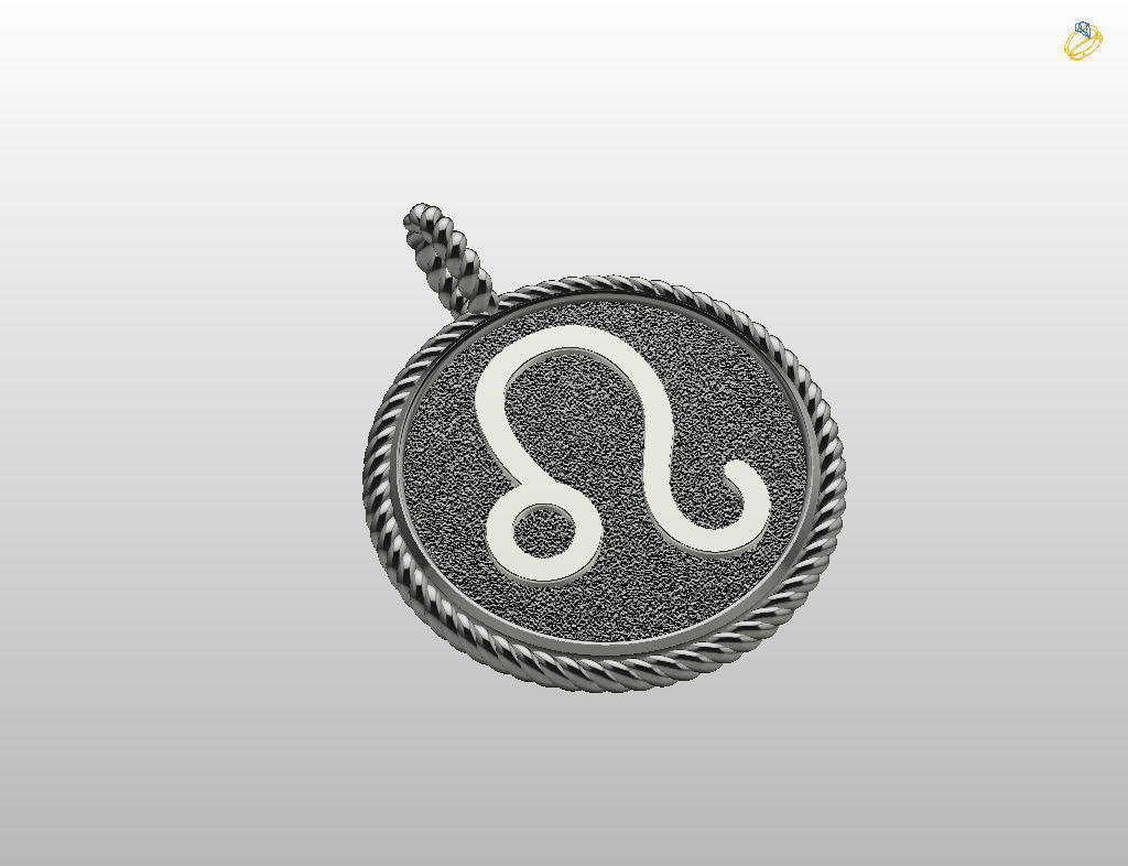 Leo Zodiac Sign Pendant 3D print model_5