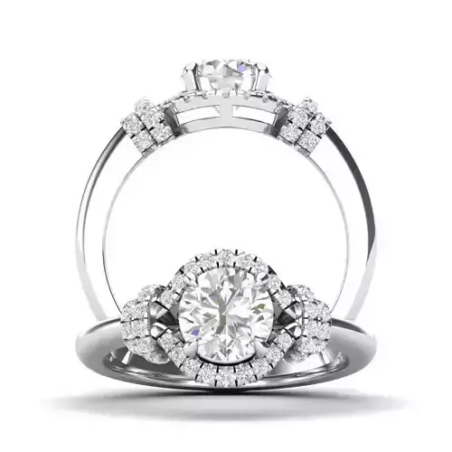 Knot-style halo ring - JF068