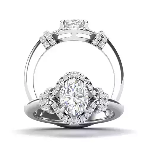 Knot-style halo ring - JF069