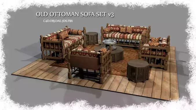 Old Ottoman Sofa Set v3