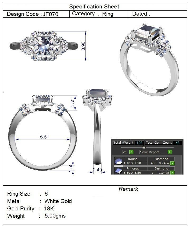 Knot-style halo ring - JF070 3D print model_4
