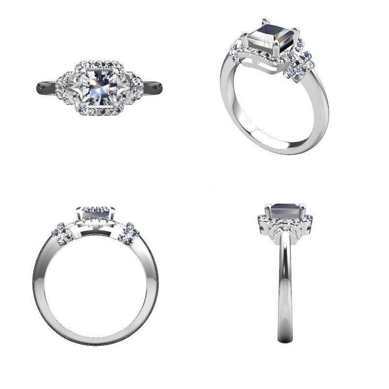 Knot-style halo ring - JF070 3D print model_13