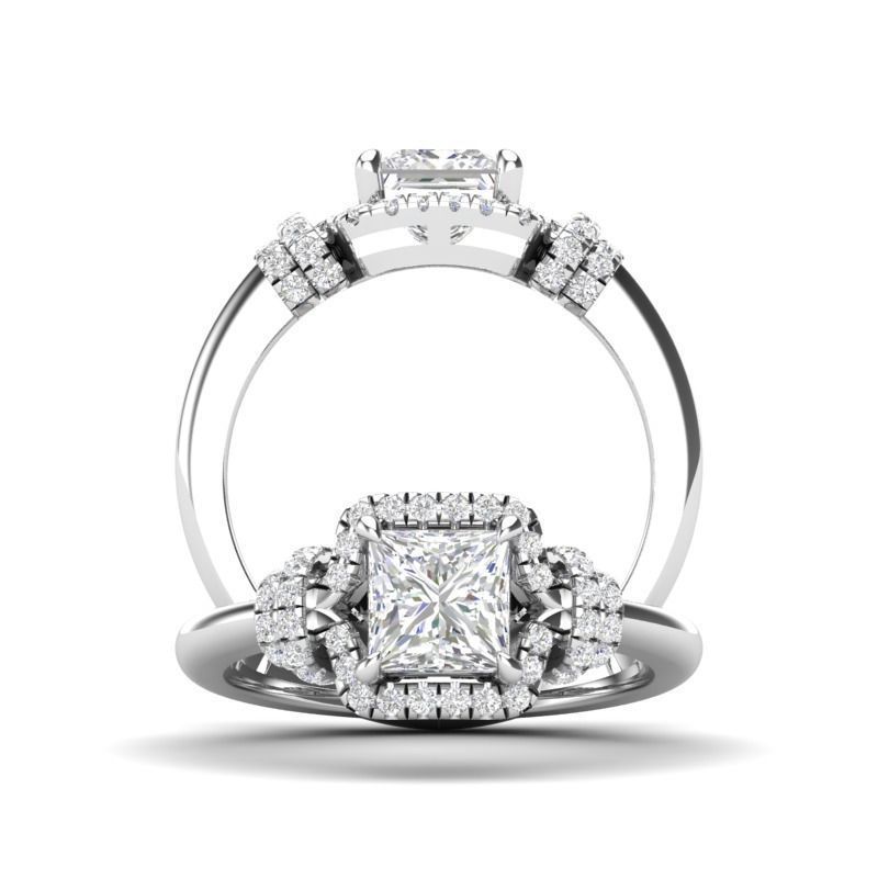 Knot-style halo ring - JF070 3D print model_1