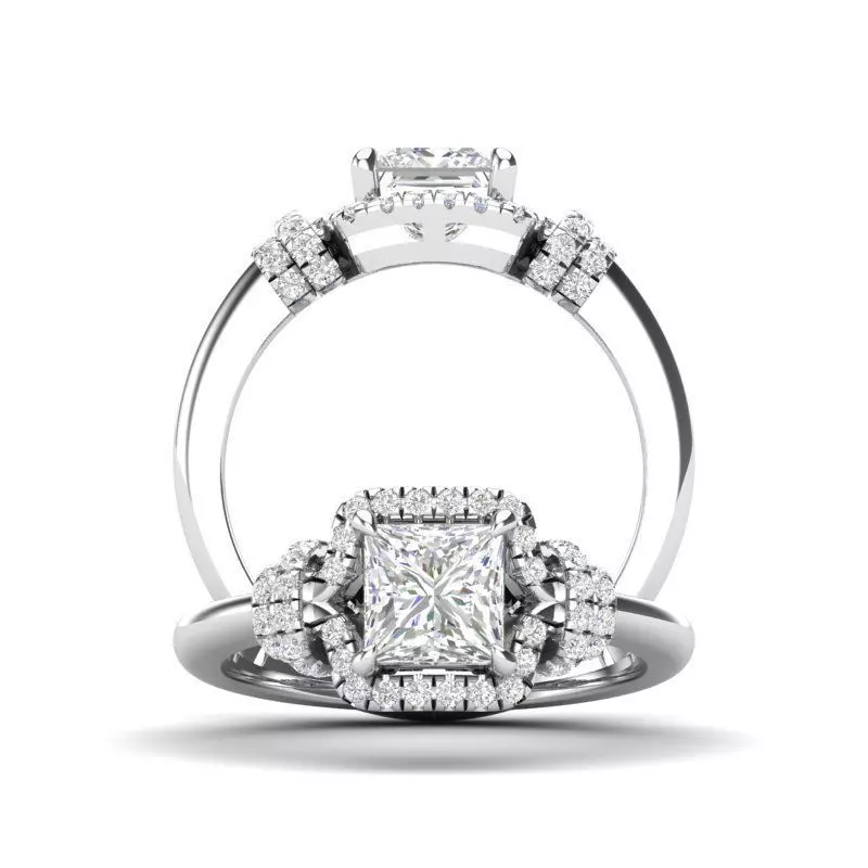 Knot-style halo ring - JF070 3D print model_0