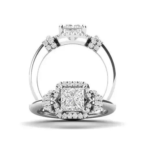 Knot-style halo ring - JF070