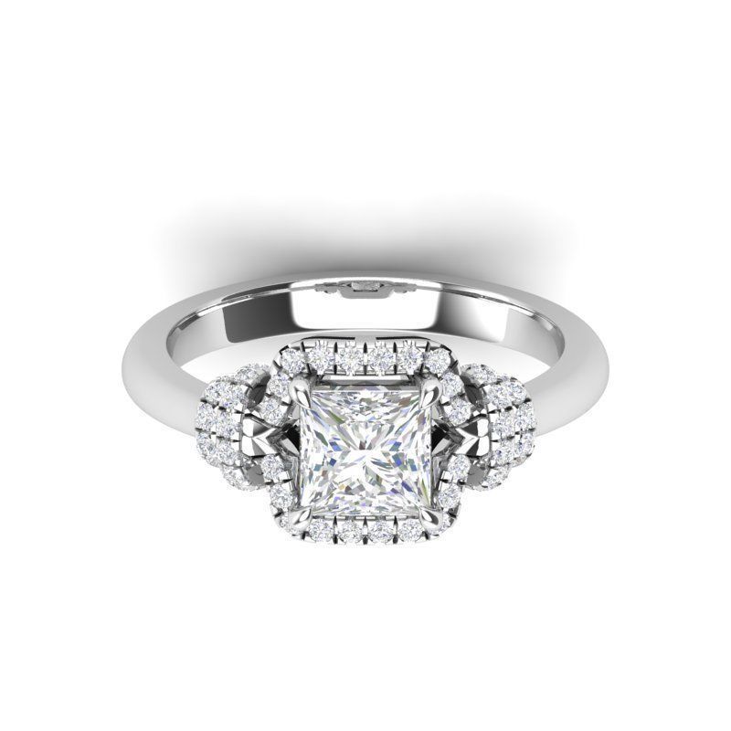 Knot-style halo ring - JF070 3D print model_5