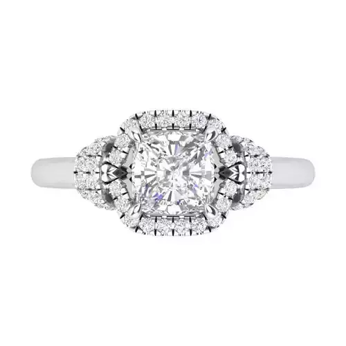 Knot-style halo ring - JF071