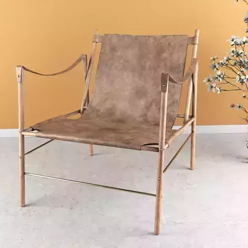 StantonChair lounge chair in tan leather 3D model