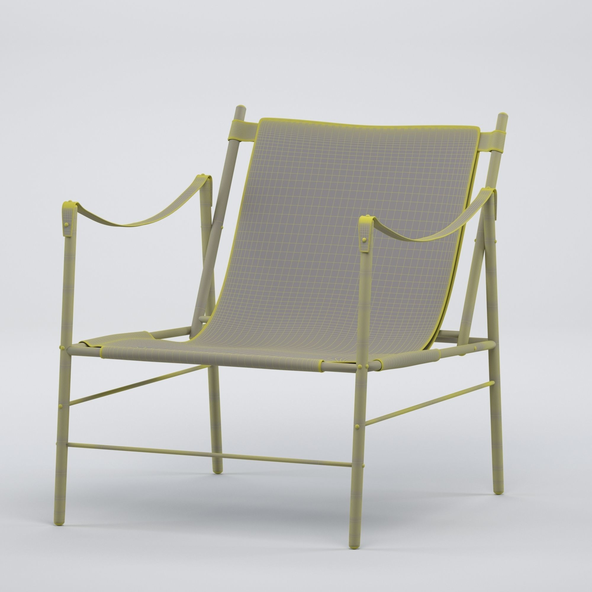 StantonChair lounge chair in tan leather 3D model_5