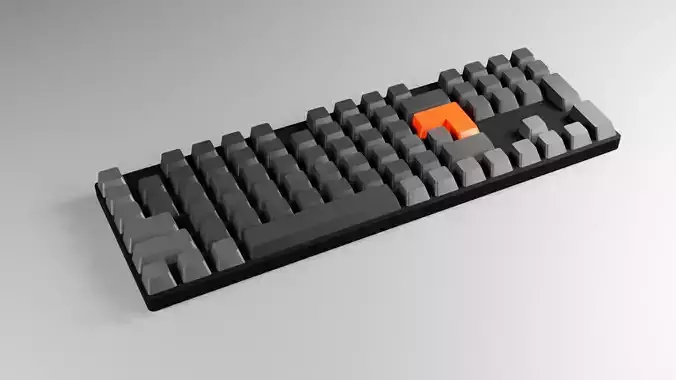 Keyboard With No Text 3D Model Low-poly 3D model