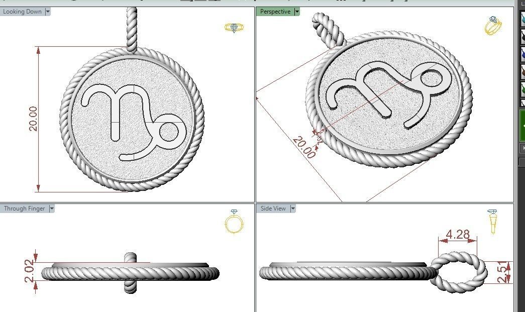 Zodiac Sign Capricorn Pendant 3D print model_1