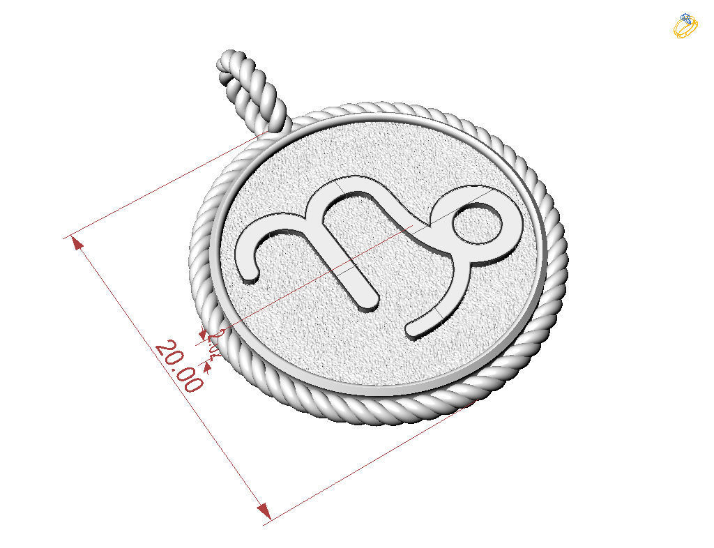 Zodiac Sign Capricorn Pendant 3D print model_18