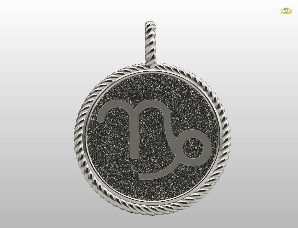 Zodiac Sign Capricorn Pendant 3D print model_6