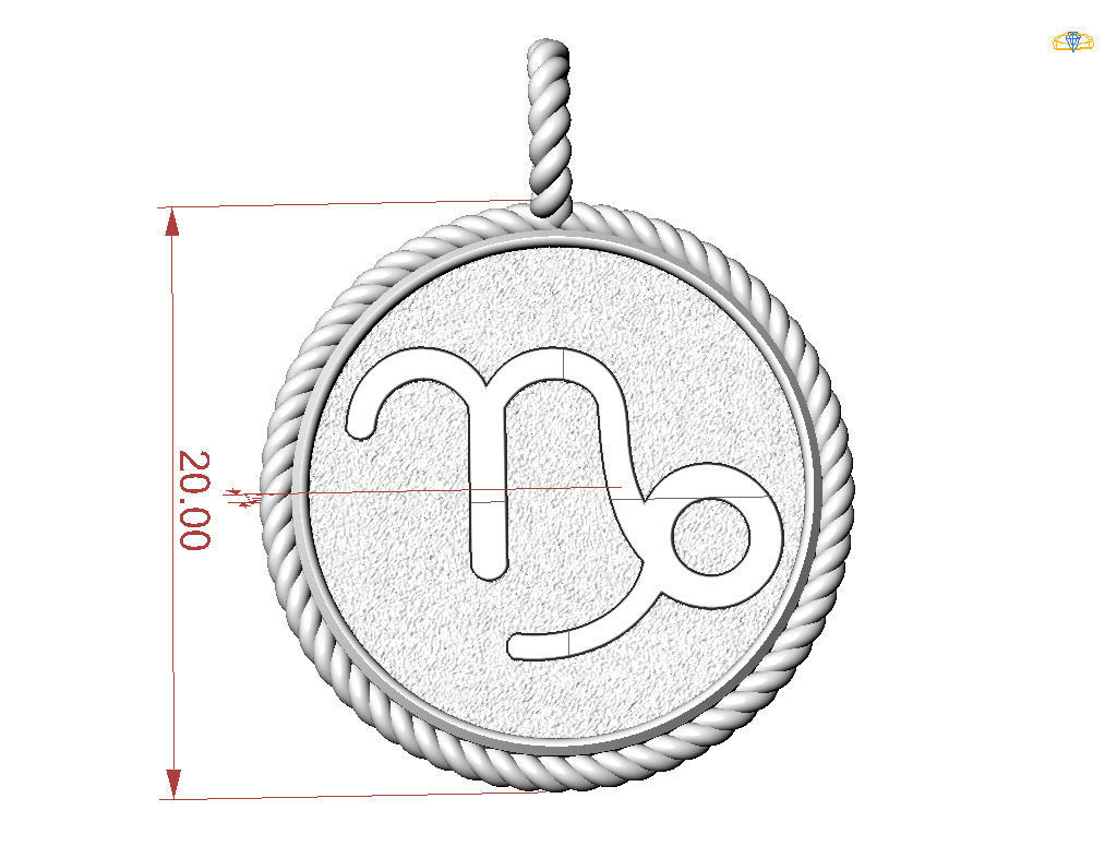 Zodiac Sign Capricorn Pendant 3D print model_19