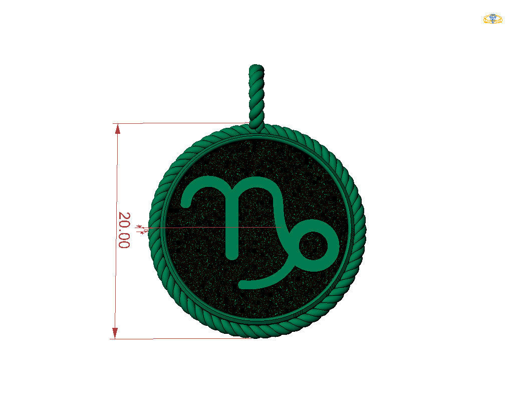 Zodiac Sign Capricorn Pendant 3D print model_31