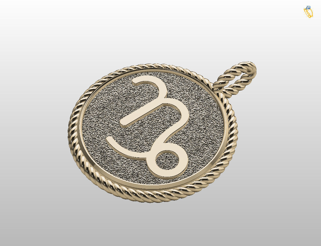 Zodiac Sign Capricorn Pendant 3D print model_24