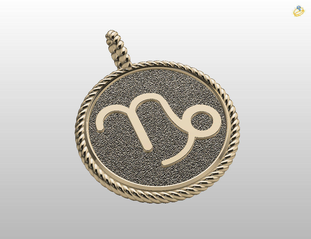 Zodiac Sign Capricorn Pendant 3D print model_21