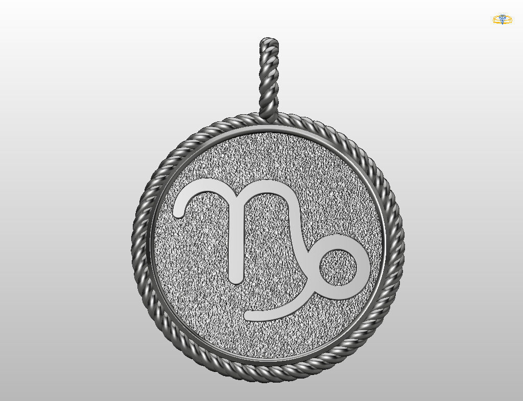 Zodiac Sign Capricorn Pendant 3D print model_26