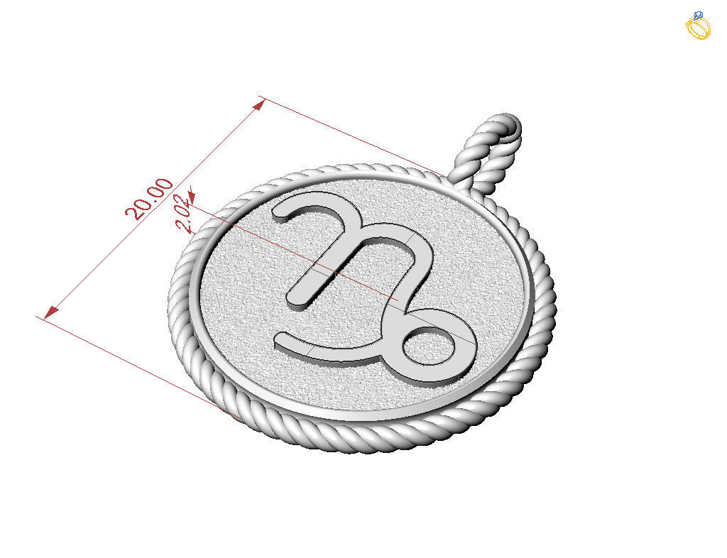 Zodiac Sign Capricorn Pendant 3D print model_20