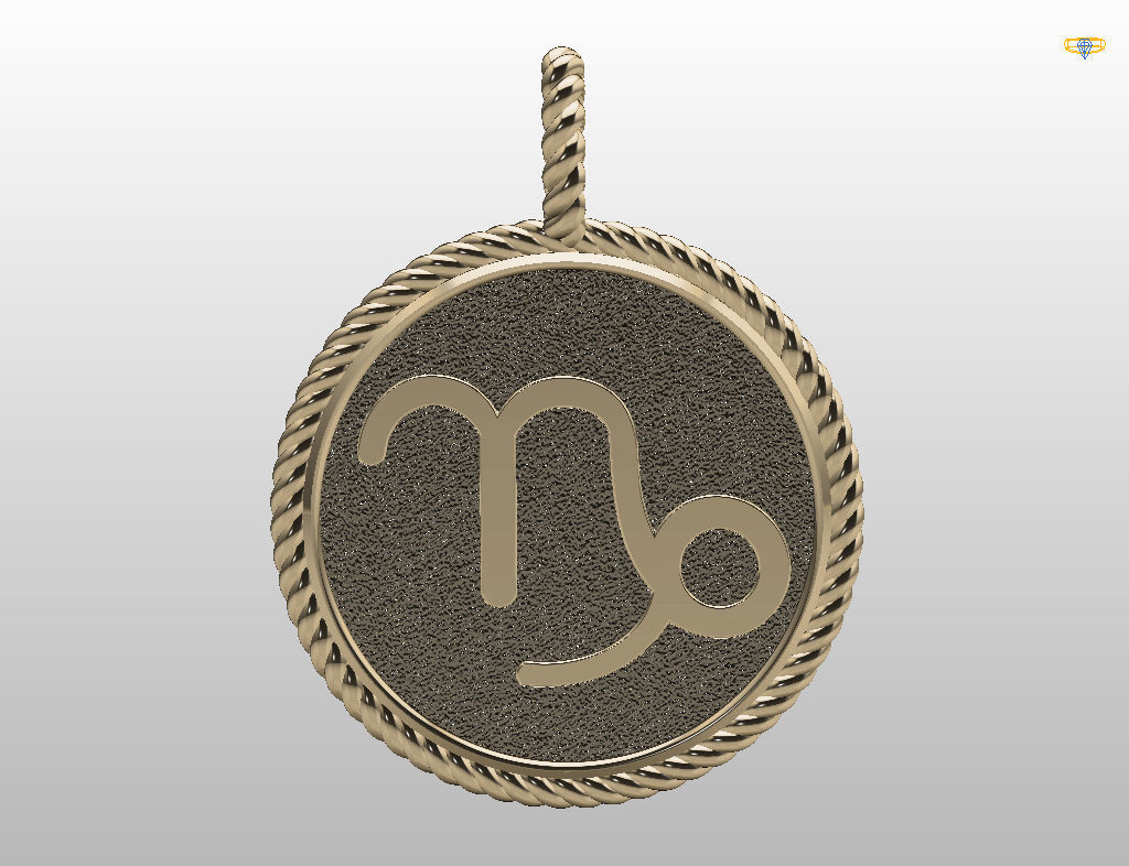 Zodiac Sign Capricorn Pendant 3D print model_23