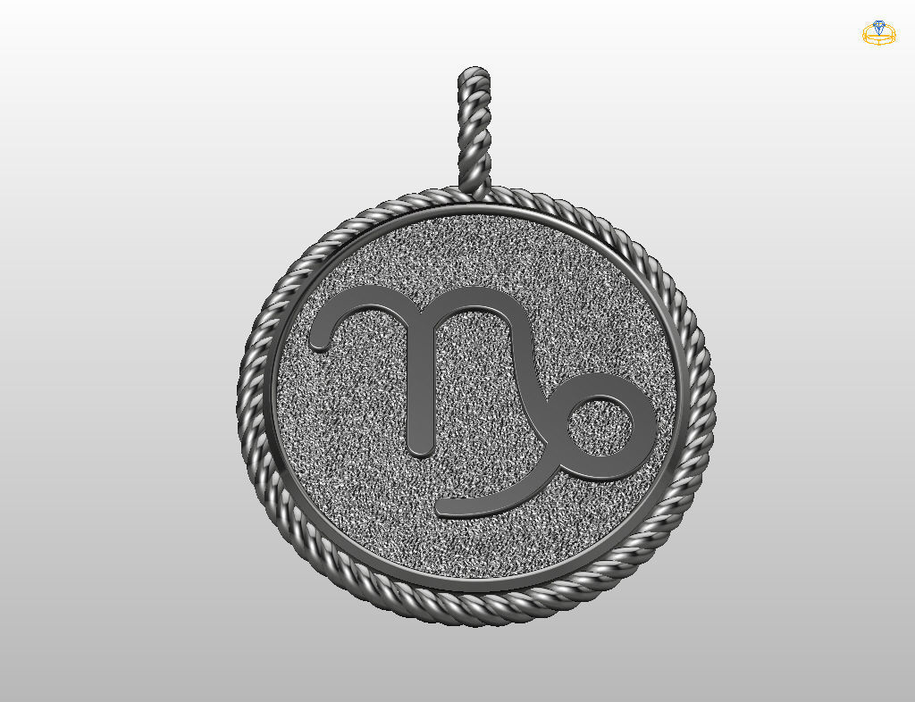 Zodiac Sign Capricorn Pendant 3D print model_29