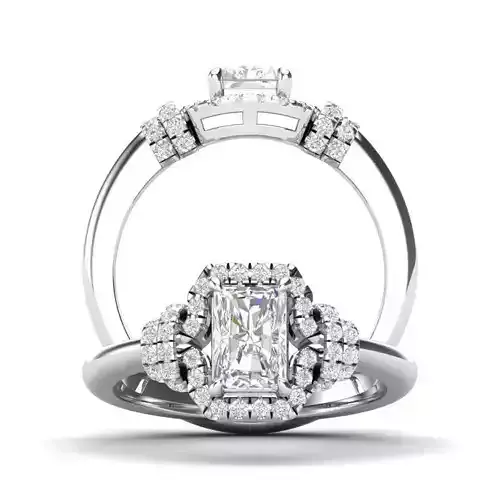 Knot-style halo ring - JF072
