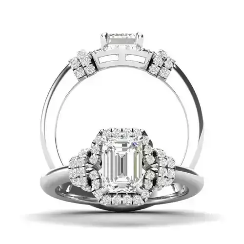 Knot-style halo ring - JF073